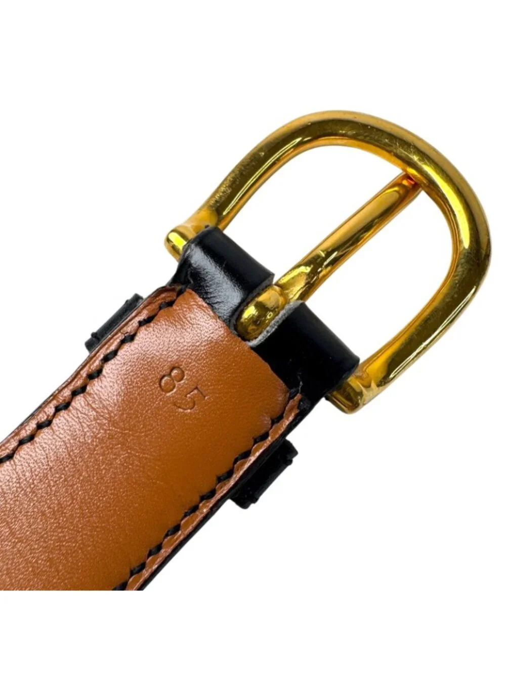 Hermes V-stitch Leather Belt 85